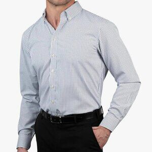 Chaps Men's Classic Micro-check/gingham Shirt Regular Fit Long Sleeve Size XL